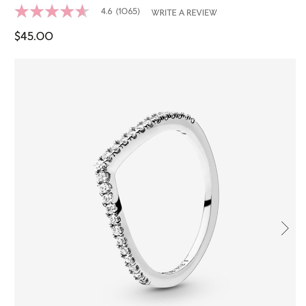 Pandora Sparkling Wishbone Ring